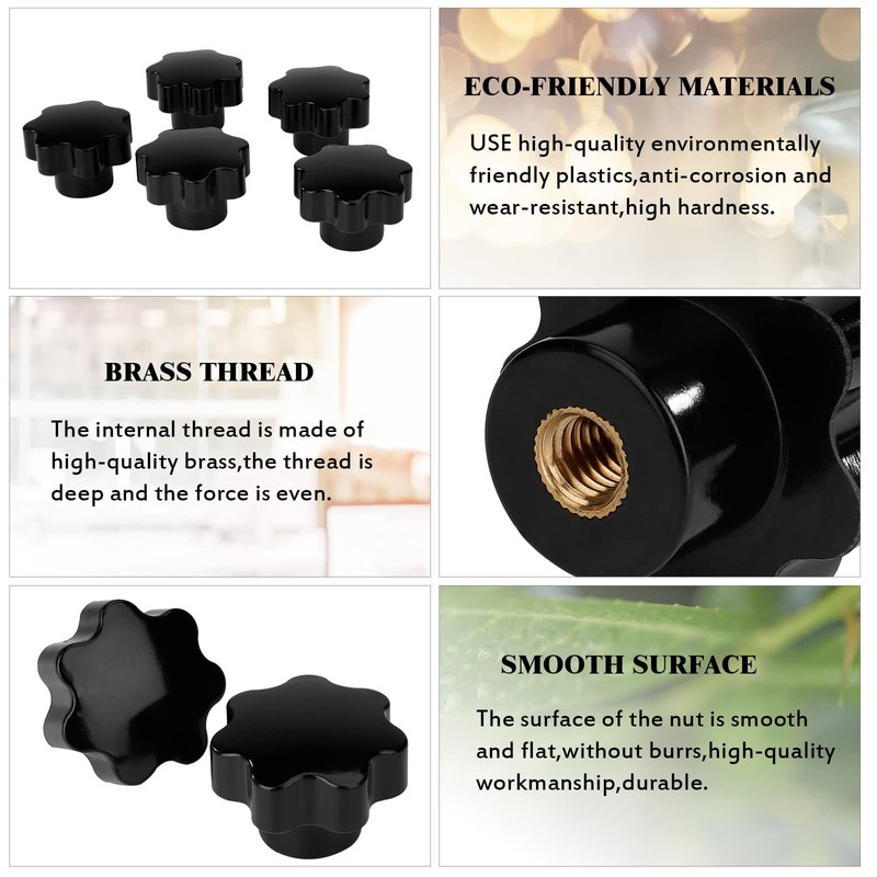 GUNGY Star Grip Nut Star Screw M8 Internal Thread Clamping