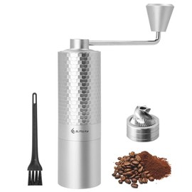 Manual Coffee Grinder, Hand Coffee Grinder, Capacity 25g with Five star Stainless Steel Conical Burr Portable Coffee Grinders for Home Use（AVOID grind 0-6range） (5-Star Stainless (Internal Adjust))