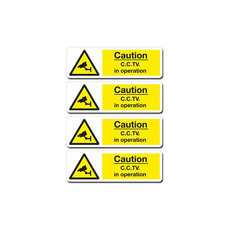 4 x 140mm Glossy Vinyl Stickers - CCTV In Operation