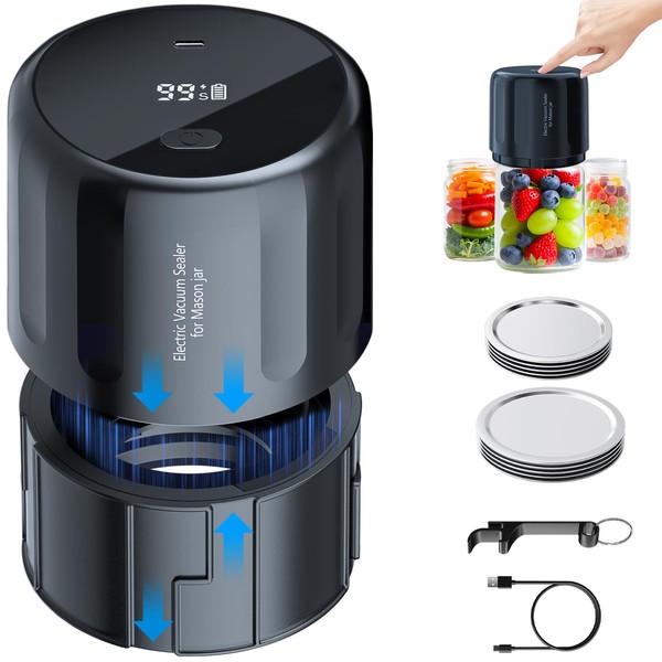 Auto Stop Electric Mason Jar Vacuum Sealer, The Original USA