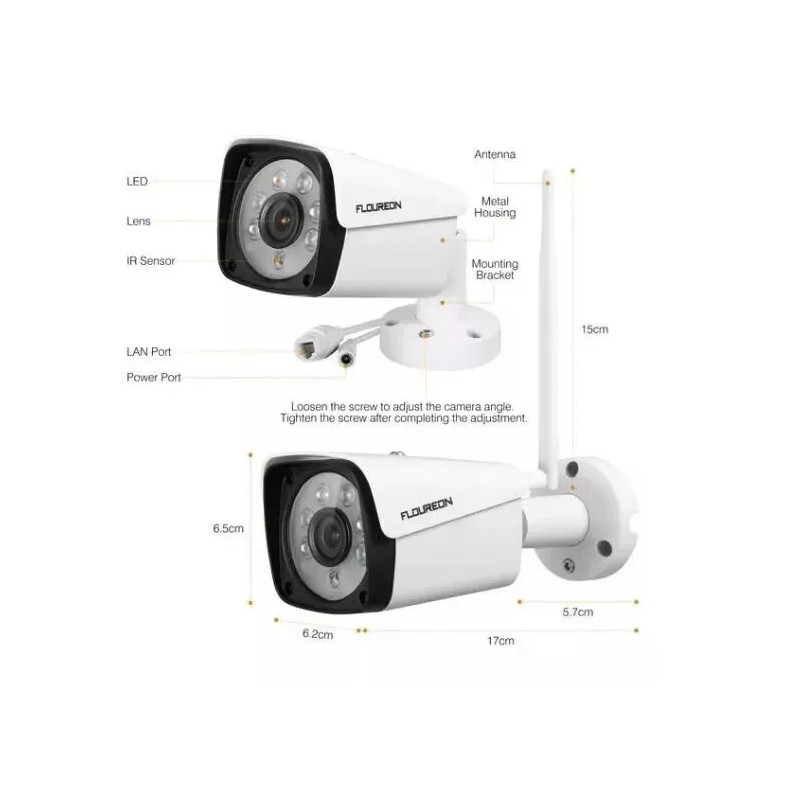 FLOUREON 3.0MP Wireless CCTV Home Security Camera System Auto Cascading