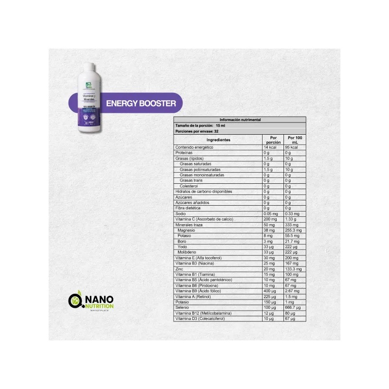 Suplemento Alimenticio Vitaminas Minerales Nano Nutricion Naranja Y Nuez