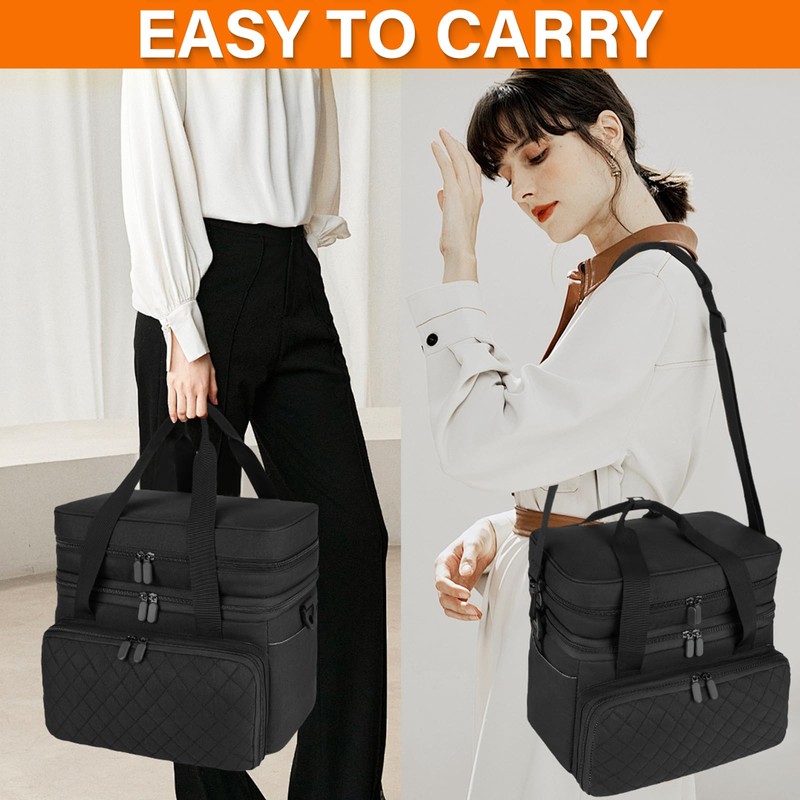 Sewing Accessories Organizer Case with Shoulder Strap,Double Layer Sewing Storage