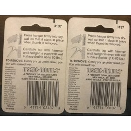 Magic Mounts Lot of 2 60 Pound lb. Drywall Hangers 3-Pack (6) Hangers Total Magic Mounts
