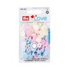 Prym 393 007 LOVE Druckknöpfe rosa,hellblau,perle, 12,4 mm