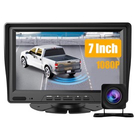 HD 1080P Backup Camera and Monitor Kit,7 inch Big Screen Rear View Camera Monitor,Back Up Camera for Car,Truck,Pickup Truck,SUV,Minivan and Sedans,IP 68 Waterproof and Nice Night Vision Reverse Camera