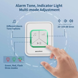 Hendun Power Failure Alarm, GFCI Circuit Failed Dector Alerter, Smart Power Outage Reminder for Deep Freezer in Garage, Circuit Breakers GFCI Trip Alarm（Rechargeable Batteries Included）