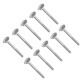 TERF® M6 X 80mm Joint Connector Bolts M6 (6mm) X 80mm Barrel Bolts Hex Allen Key Socket Flat Head Furniture Joint Connector Bolt - Pack of 10