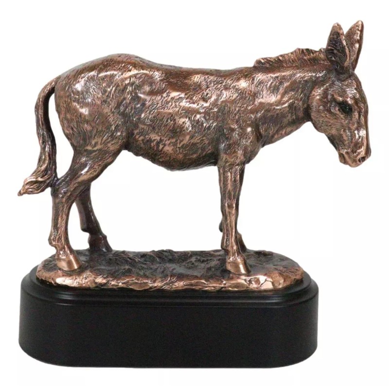 Rustic Western Farmhouse Ass Donkey Mule Electroplated Bronze Resin Figurine
