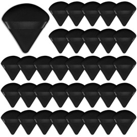 36 Pieces Powder Puff Face Triangle Powder Puff Soft Velour Makeup Puff Velour Puffs for Face Wet and Dry Cosmetic Foundation,Body Powder Velour Blender Loose Mineral Powder Makeup Tool (Black,36 Pcs)