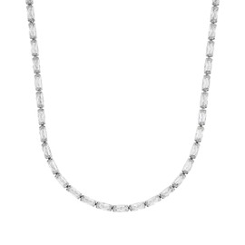NOELANI 2039651 Women's Stainless Steel Necklace with Synthetic Zirconia 40 + 5 cm White Comes in Jewellery Gift Box, Metal, Cubic Zirconia