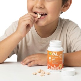 VAL Magnesio para niños, magnesio de alta absorción para calma, relajación y concentración, glicinato, citrato y taurato de magnesio. Incluye vitamina