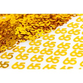 28g Gold 65th Birthday Confetti Foil Metallic Glitz Table Scatter Sprinkles Age Bday Party Decorations