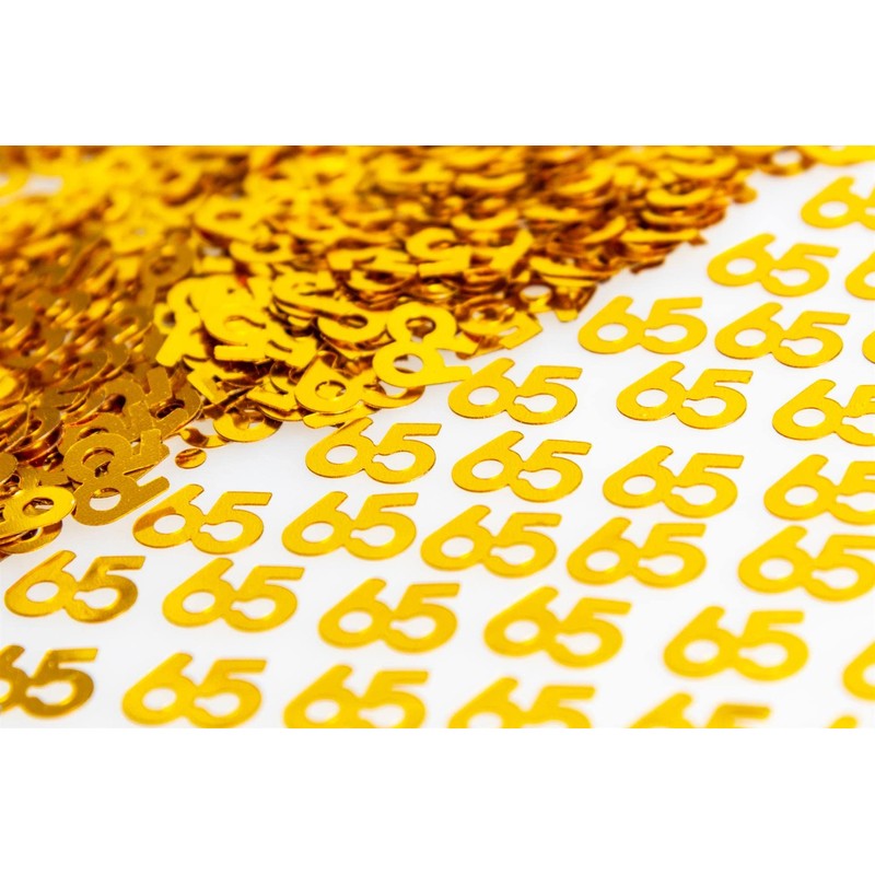 28g Gold 65th Birthday Confetti Foil Metallic Glitz Table Scatter