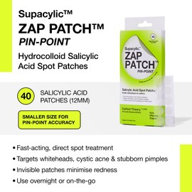 Carbon Theory Supacylic Pin Point Zap Patch - 40 x Invisible Pimple Patches Salicylic Acid - Spot Treatment Acne Patches - Whitehead Remover and Blemish Patches - Vegan Acne Treatment