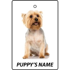 Personalisierter Silky Terrier Welpenname Auto Lufterfrischer