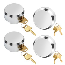 Alwapea 4 Pieces Hidden Shackle Padlocks Keyed, Puck Locks, Puck Lock, Van Door Lock, Reinforced Hidden Shackle Lock, Trailer Puck Padlocks -Silver