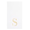 Servilletas de papel de monograma blanco con letra S (4