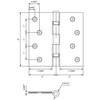 Stone Harbor Hardware 4" Ball-Bearing Door Hinges, Square Corner, Antique