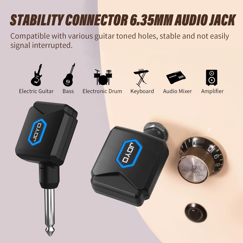JOYO Wireless Guitar System 5.8GHz Wireless Guitar Transmitter Receiver with