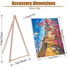 VIGEGU 4 Pack Paint by Numbers kit for Adults Framed Canvas - with Wooden Easel, Adults' Paint-by-Number Kits Urban Landscape DIY Acrylic Oil Painting for Wall Decor and Gift 7.8x11.8inch