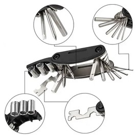 Zuobeiyi 27 Pieces Bicycle Repair Kit, 16 in 1 Bike Multitool with Bike Tire Levers Hex Spoke Wrench, Portable Bike Tool Kit for Road Mountain Bikes Cycling Maintenance