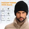 Dtuomo Merino Wool Cuff Beanie Winter Warm Thermal Hats for