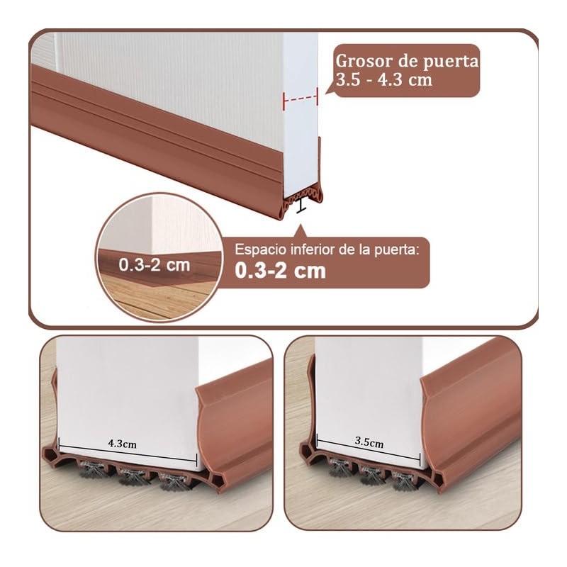 AzzmaAii Guardapolvo para Puerta Autoadhesiva 39in Burlete Bajo Puertas