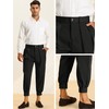 Lars Amadeus Black Cropped Pants for Men's Solid Color Double