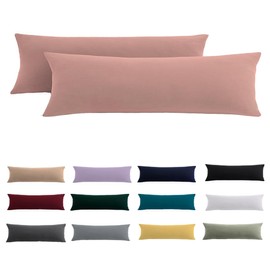 Side Sleeper Pillow Cover 40 x 145 cm, Set of 2 - Pink Pillowcase 145 x 40 cm with Zip, 100% Microfibre Resistant and Hypoallergenic Pillowcase for Side Sleeper Pillow