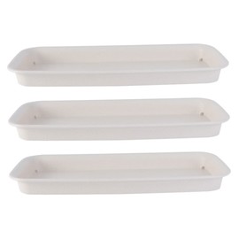VICASKY 3pcs Plastic Flowerpot Water Trays Rectangular Potted Plant Bases with Slip Bottom Durable Leak Plant Saucer for Gardening