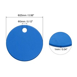 MECCANIXITY Metal Stamping Tags,1 Inch Round Deep Blue Aluminum Stamping Blanks for Necklace Bracelet Dog Pet ID Jewelry Making 10Pcs