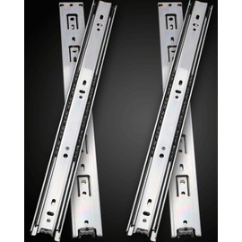 2 Pairs Full Extension Ball Bearing Drawer Slides 10 12 14 16 18 20 22 24 Inch 100 LB Load Capacity Side Mount File Cabinet Rails Dresser Metal Runner Trash Can Kitchen (20 Inch)