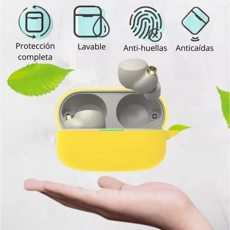 Estuchelandia Funda De Silicona Suave Con Gancho Para Sony Wf