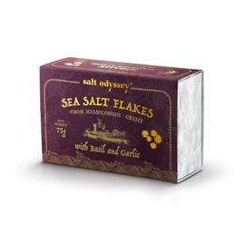 Salt Odyssey Scaglie di Sale Marino con Basilico e Aglio, 75 g (confezione da 3)