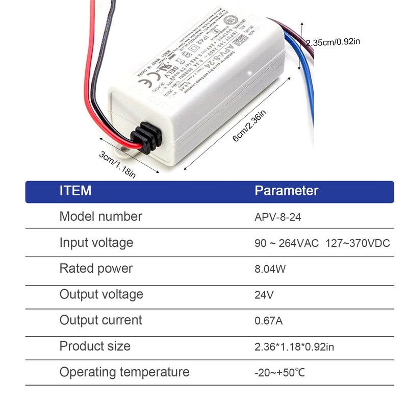 FerroFab APV-8-24 24V 0.34A 8W AC-DC Single Output Switching Power