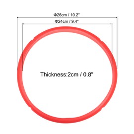 uxcell 2 Pcs Silicone Sealing Ring for Pressure Pot 8QT, Pressure Pot Inner Gasket Seal Rings Pressure Cooker Replacement Parts, Red
