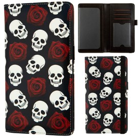 ANNAMISSI checkbook cover,Checkbook Cover for Duplicate Checks,RFID Checkbook Register Cute Wallet women Men Credit Card Holder (Skull)
