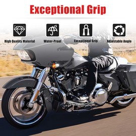 Goldfire Large Floorboards Driver Footpegs CNC Blade Aluminum Front Rider Foot Rest Pedal Motorcycle Accessories Fit for Harley Touring 1984-2017, Softail FL 1986-2017, Dyna FLD, Chrome