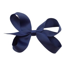 Topkids Accessories 12cm Ribbon Hair Bows Hair Clip Hair Bows for Girls Hair Clips Women Girls Hair Clips Girls Hair Accessories Hair Bows Clips Crocodile Clips Hair Bows (Navy)