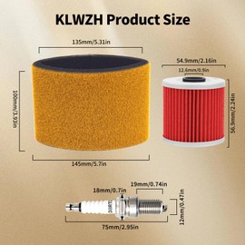 KLWZH 11013-1275 Air Filter with Oil Filter Spark Plug for Kawasaki Bayou KLF220 Bayou 220 1999-2002, KLF250 KLF 250 Bayou 250 2003-2011, KLF300 KLF 300 Bayou 300 ATV 1999-2005