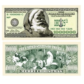 American Art Classics Santa Claus Million Dollar Bill - Limited Edition Collectible Novelty Dollar Bill in Currency Holder - Best Stocking Stuffer Gift