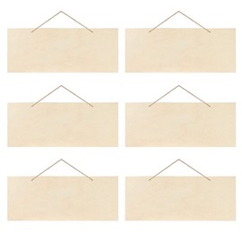 Hazrcvr Wooden Signs for Writing 6 Pieces Unfinished Wooden Sign Unfinished Wooden Sign Rectangular Hanging Wooden Sign Wooden Plaques with Rope for Writing Pyrography Decorating