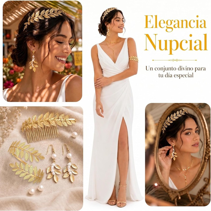 Juego de Joyas para Mujer Romano Laurel Hojas Corona