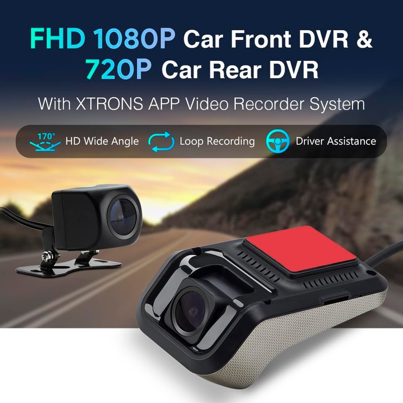 XTRONS FHD 1080P Car Front DVR & 720P Car Rear