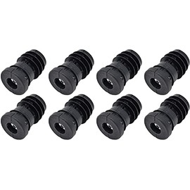 Design61 8x Threaded Plugs Adjusting Plugs for Round Pipe with Inserted Metal Nut Diameter 32 mm 1.5-2.0 mm with M10 Internal Thread