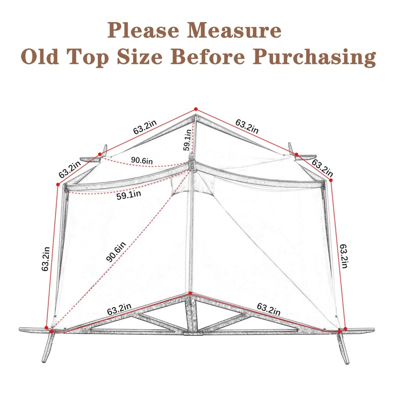 SCOCANOPY Replacement Top Fit for Lowe's Allen Roth 10X10 Ft