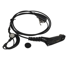 HQRP G Shape Earpiece Headset PTT Mic Compatible with Motorola DGP5550 / DGP8050 / DGP8550 / MTP850S / MTP830S / XPR6100 / XPR7850