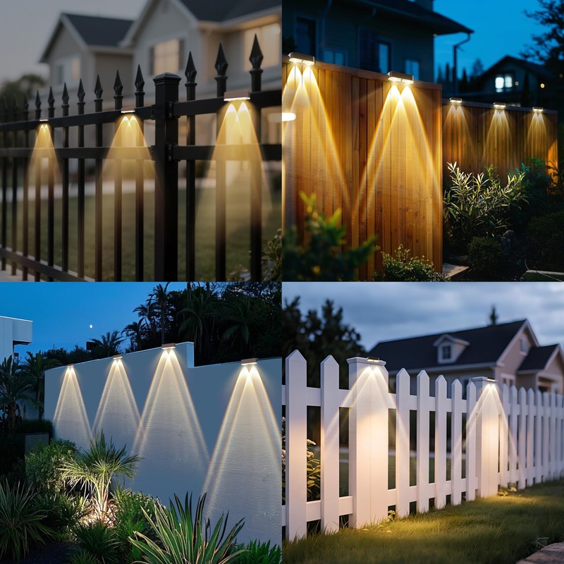Peasur Solar Fence Lights Outdoor, 8 Pack Step Light Solar