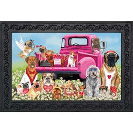 Briarwood Lane Happy Valentine's Dogs Doormat Puppy Love Humor Indoor Outdoor 18" x 30"
